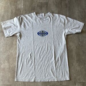 Y2K Adidas Centre Logo Shirt Mens Large Grey Blue